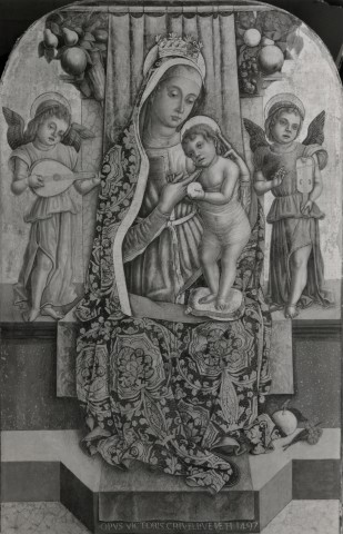 Sotheby's — Crivelli Vittore - sec. XV - Madonna con Bambino in trono e angeli musicanti — insieme